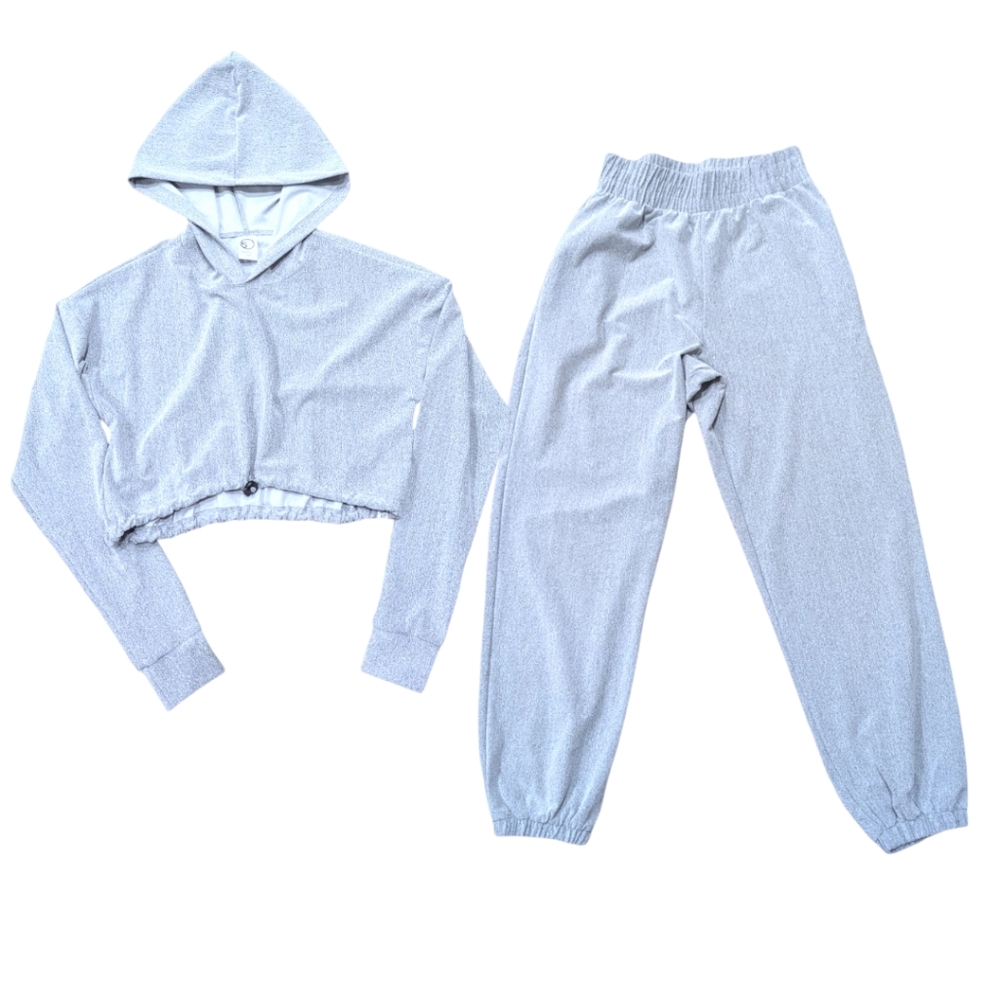 Five 5 Dancewear Dance Cropped Hoodie Pants Gray SA Small 4 6